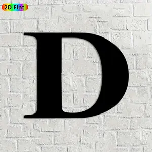 1pc Letter D Metal Wall Art, Stylish Letter D Statue Mural, Ideal Gift for New Year, Christmas, Alphabet Decor Enthusiasts, Rust-Resistant Metal Wall Decor Wall Sculptures, Perfect for Living Room Wall & Garden Fence, Unique Home Decor Accent