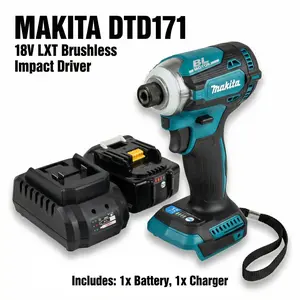 Makita DTD171 Brushless Impact Driver Kit With 18V Battery Charger for Woodworking Assembly Cordless Drill High Torque