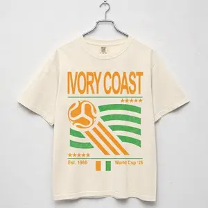 Vintage Ivory Coast Soccer Comfort Colors Shirt, Retro 90s Flag Ivory Coast Team Soccer 2026 International Soccer Tournament T-shirt, Happy Father Day