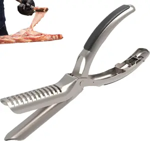 Stainless Steel Rib Membrane Removal Tool Set, Metal Kitchen Utensils with Compact Angled Blade, Easy Silver Skin Removal, Ergonomic Design, Dishwasher-Safe Sports & Outdoor Grill Meat Accessory