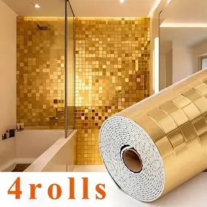 4 Rolls Thick 3D Wallpaper, European Luxury Large Pattern, Simple Fashion Wallpaper, Living Room Bedroom Bathroom, Peel and Stick, Home Decor