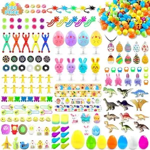 200 Packs Prefilled Easter Eggs with Toys Inside - Pre Filled Stuffed Easter Eggs for Hunt, Basket Stuffers, Party Favors Gifts for Kids Toddler