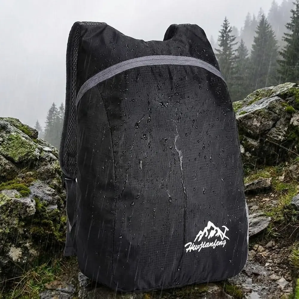 Ultralight Foldable Waterproof Backpack: Breathable Mesh Back, Adjustable Sweat-Resistant Straps, Compact Design for Travel, Durable Splash-Proof Material, Multi-Pocket Organizer & Hands-Free Comfort for Outdoor Adventures