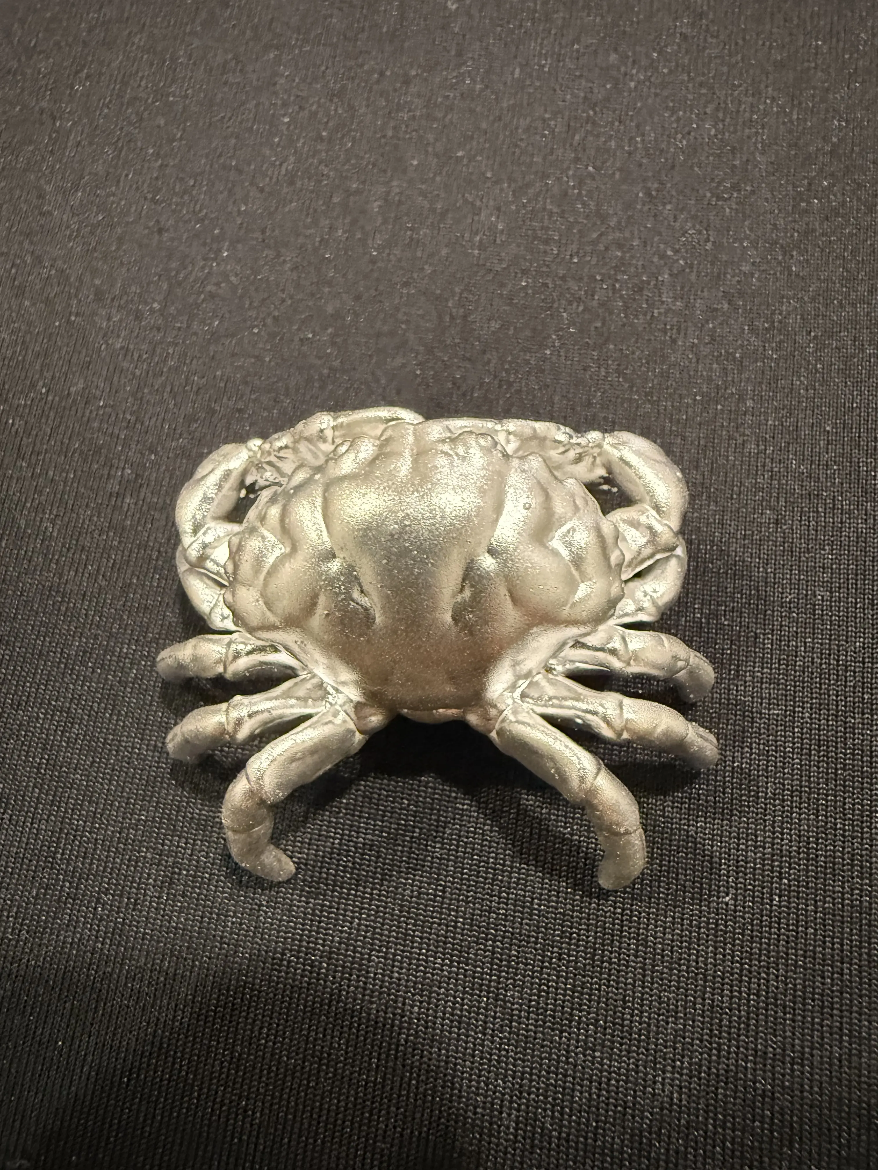 999 Fine Silver Crab Figurine — Handmade 3D Sculpted Silver Piece