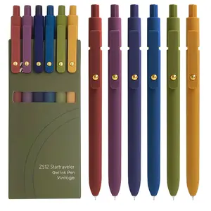 Colored Retractable Gel Pens, 6-Pack 0.5mm Fine Point Black Ink Smooth Writing Office Stationery - for Journaling, Office Use, Colored Gel Pens