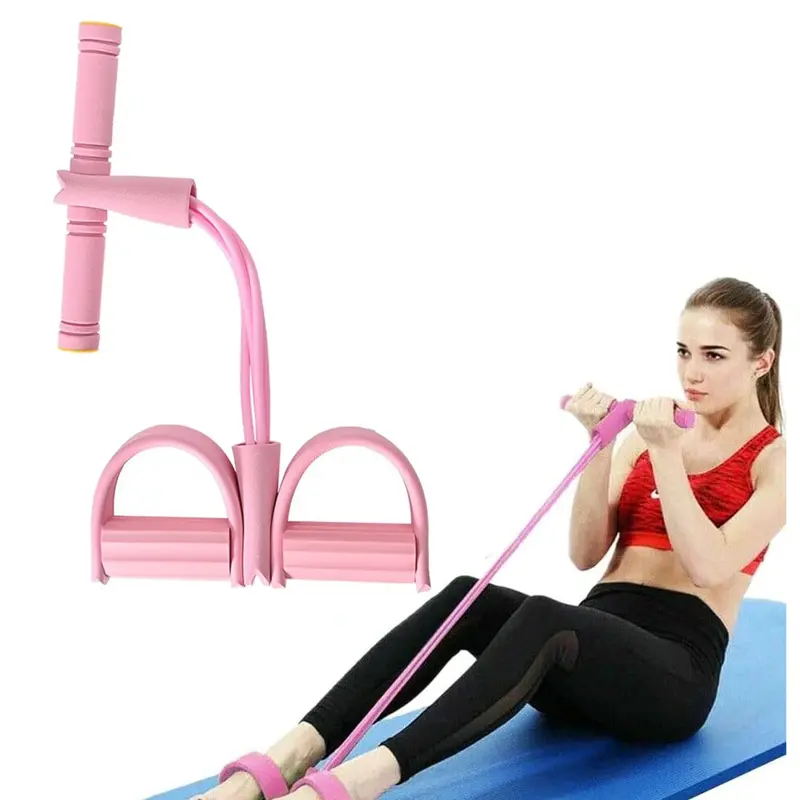 Upgraded 6-Tube Elastic Tension Rope Pedal Ankle Puller - Unisex Tube-Shape Resistance Band, Sports & Outdoor Gym Training Equipment for Adults, Fitness Enthusiasts & Yoga Stretching at Home