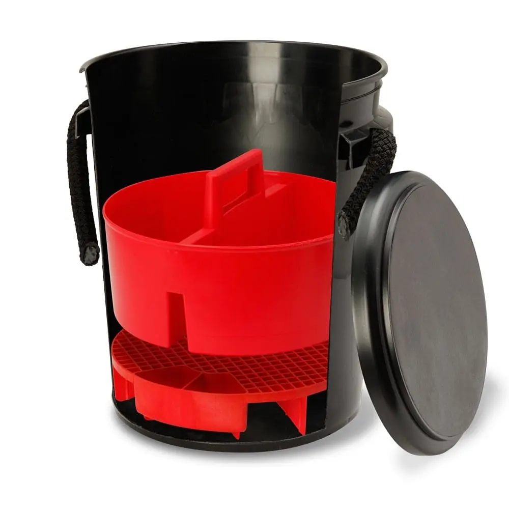 ONE Bucket System - 5-Gallon Multi-Purpose Wash & Storage Solution with Rope Handle, Padded Seat, Grate & Caddy for Organized Gear & Clean Water