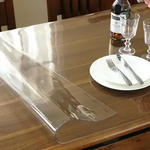 Environmentally friendly and non-toxic soft glass table mat 1.5mm thick - transparent PVC waterproof, oil-resistant, high-temperature resistant, commercial-grade anti-aging, easy to cut DIY fit desktop,white  table  cloth  plastic table cover
