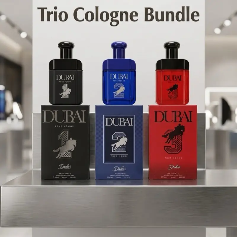 Dubai Cologne Bundle of 3 - 3.4oz Each - Men’s Cologne Fragrance Set