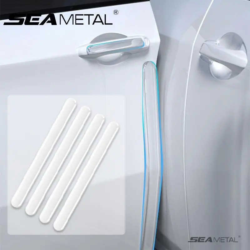 SEAMETAL 4PCS Extended Car Door Bumper Strip Transparent Body Protector Anti-scratch Protective Strip Body Decoration Strips 2026 Decoration for your cars
