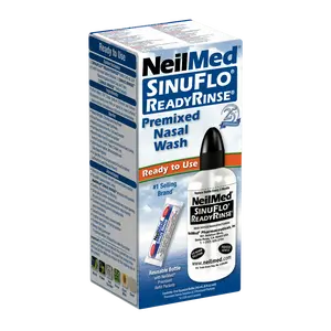 NeilMed SinuFlo ReadyRinse Premixed Nasal Wash - Easy-Squeeze Bottle System for Cleansing Oral Soothing Nasal Allergies & Sinusitis Relief
