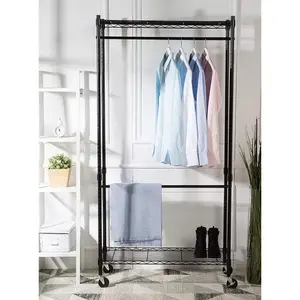 Closet Organizer Garment Rack Clothes Hanger Home Shelf Heavy Duty