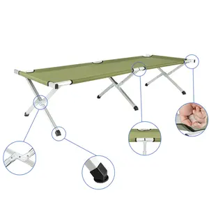 camp chair camping chair Portable Folding Camping Cot with Carrying Bag Army Green heavy duty bed
