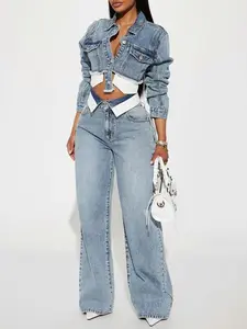 Nori Denim Washed Pant Set - Medium Wash