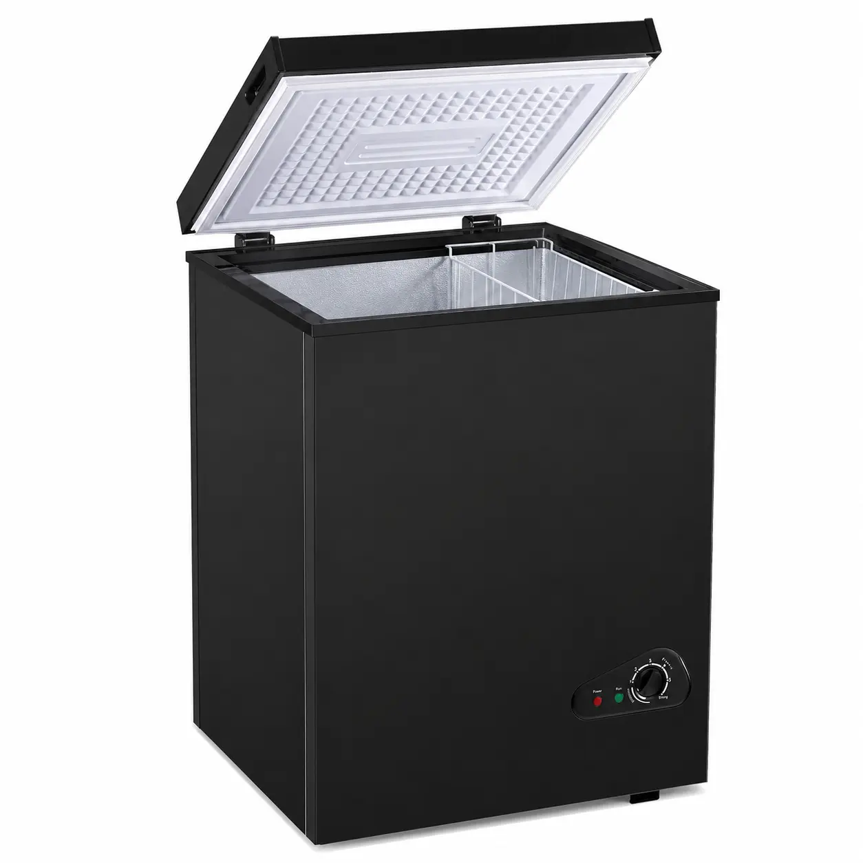 Summervibes Deep Freezer 3.5 /5.0 Cu.Ft, Chest Freezer with Removable Basket, Small Freezer with 6 Levels Adjustable Temperature, Quiet Mini Freezer for Home/Kitchen/Office/Garage/Bar (Black) Durable