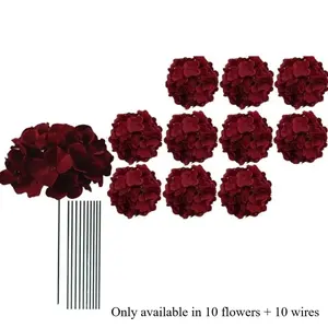 10 Realistic Artificial Hydrangeas with Stems, Flowers, Plastic Bouquets for DIY Wedding, Christmas, Valentine's Day, Mother's Day Decorations