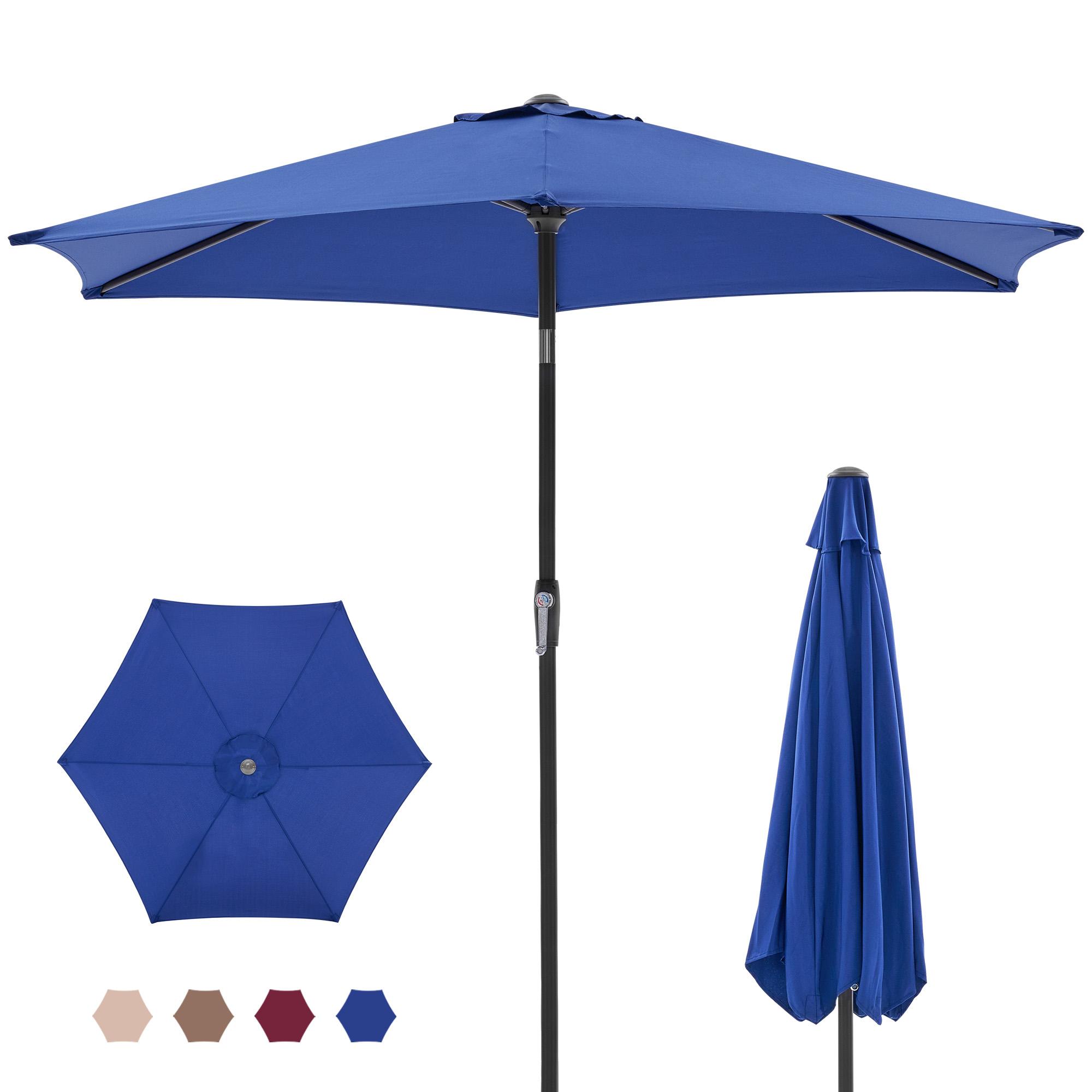 Sweetcrispy 7.5ft Patio Umbrella - Adjustable Tilt Canopy Outdoor Sun Shades for Patio, Sun Parasol with Tilt Function, Crank Button, 8 Sturdy Ribs, Waterproof for Poolside, Terrace