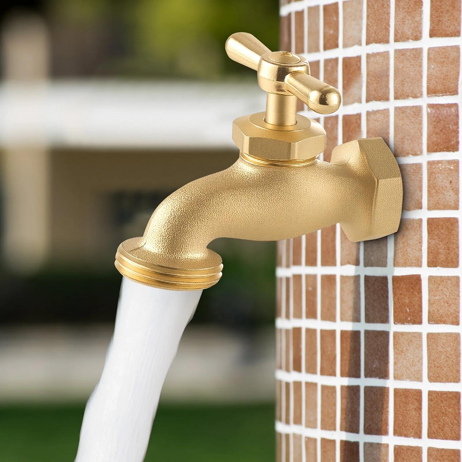 Outdoor Garden Brass Water Faucet Spigot Hose Bibb Connection High Flow Garden Hose Adapter