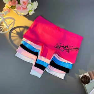 6Pcs/lot Women Cotton Comfort Boxers Underwear Print LOVE Good Lucky Dragon Year Shorts Boyshort Panties Knickers Intimates Lingerie(6 Color Random Delivery)