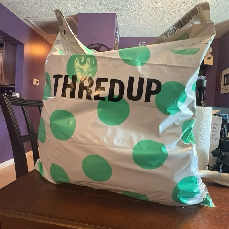 ThredUp Reusable Clothing Shipping Bag, Durable Polyester Storage Bag for Secondhand Apparel Resale