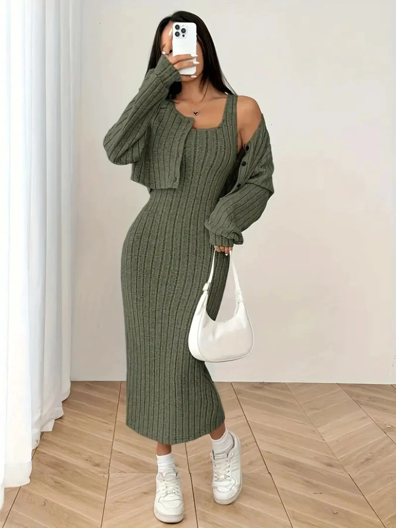 fitted dress with long cardigan How To Wear A Long Cardigan With A Dress