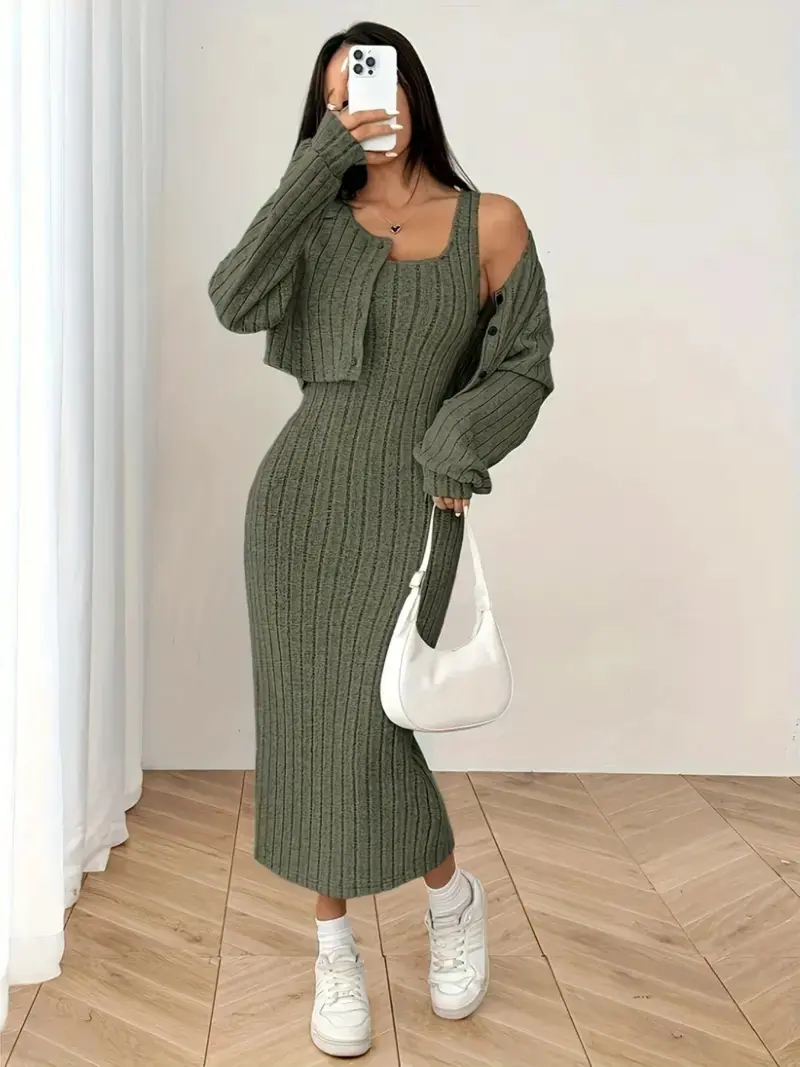 dress and cardigan outfit work - TikTok Shop dress and cardigan outfit work - TikTok Shop
