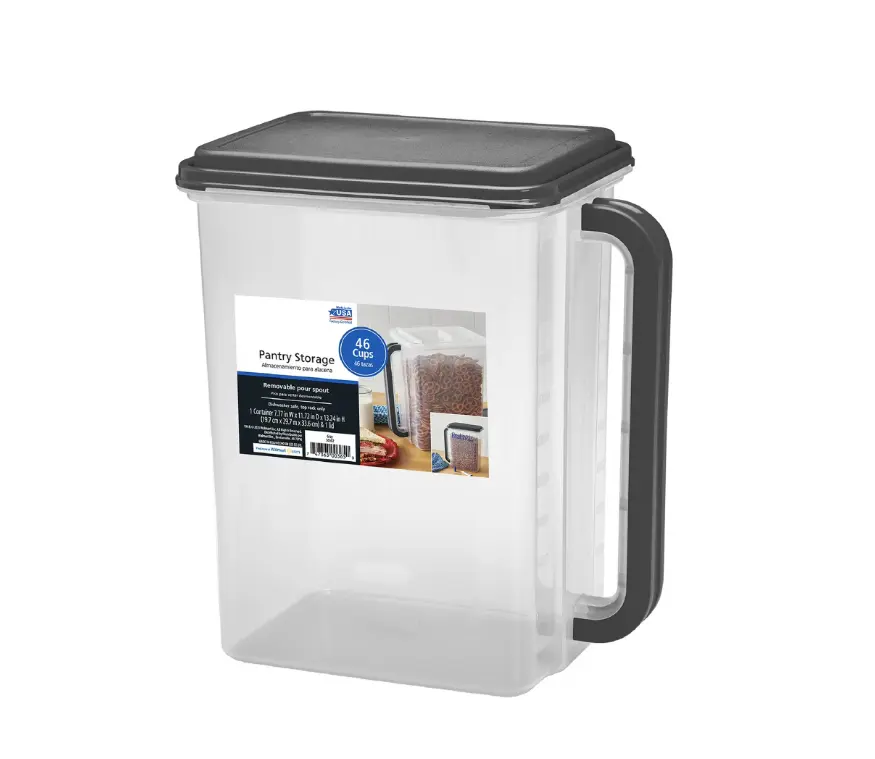 Oversized Airtight Food Storage Container with Handle 46 Cup Capacity for Bulk Snacks Rice Flour & Cereal Pantry Storage Solution