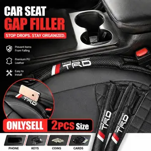 2Pcs Car Logo Badge Logo Side Seam Seat Universal Gap Stopper Gap Filling Anti-leak Strip Car Interior Decor Leak-proof Car Accessories Suitable for Toyota Tacoma TRD Pro 4Runner TRD Pro Tundra TRD Pro Camry TRD RAV4 TRD Off-road Edition 86 TRD Sequoia TR