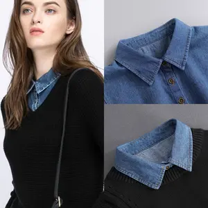4PCS Fake Collar Detachable Collar for Women Shirts Dickey Half False Blouse Dickey Colorful