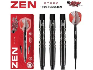 Zen Kyudo Soft Tip Dart Set - 90% Tungsten Center-Weighted Barrels with Black Titanium Coating for Precision and Durability