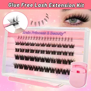 Self-Adhesive Eyelash Extension Kit, Glueless Lashes Clusters, Natural & Dense Design, Easy Application, Travel-Friendly Packaging, Perfect for Daily Use