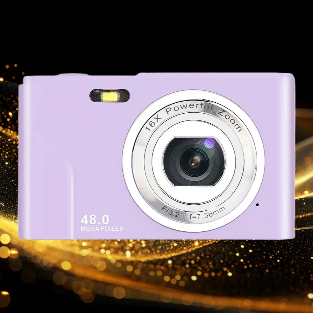 HD Mini Digital Point & Shoot Selfie Camera - Portable Rechargeable Compact Camera with High-Def Lens, Real-Time View Screen, for Students, Daily Home Recording