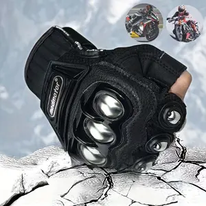 Outdoor Gloves, 1 Pair Steel Knuckle Motorcycle Motorbike Power Sports Racing Textile Safety Gloves,Riding Protective Gloves,Outdoor Gloves For Men And Women