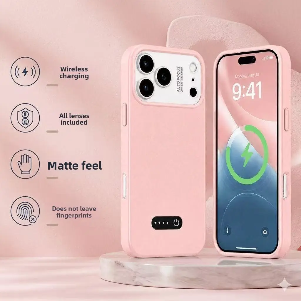 Rechargeable Cellphone Battery Casing for iPhone 15-17 Series Handheld Devices, 2500mAh Real Capacity iOS Accessory, Ultra-Slim Portable Protective Cover, Fast & Wireless Charging Support