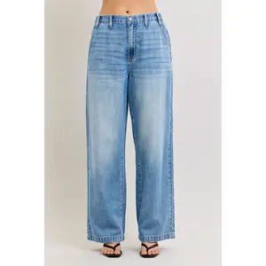Judy Blue High Waist Featherweight Elastic Waistband Baggy Denim Jeans 881090