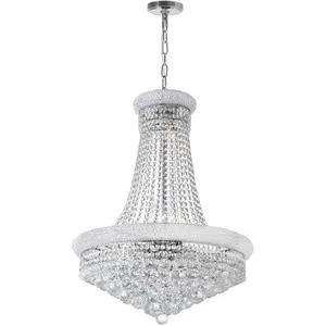 CWI Lighting Empire 17 Light 24 inch Chrome Down Chandelier Ceiling Light 8001P24C