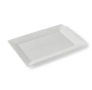 10" x 14" White Porcelain Serving Platter Rectangular Stylish