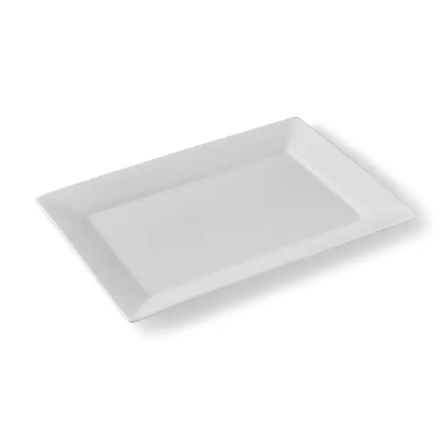 10" x 14" White Porcelain Serving Platter Rectangular Stylish 10" x 14" White Porcelain Serving Platter Rectangular Stylish