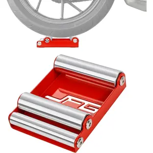 Wheel Cleaning Stand,Portable Wheel Roller Stand for Tire Cleaning & Chain Lubrication(Bikes<485 lbs & Tire Width<180 mm)-Red