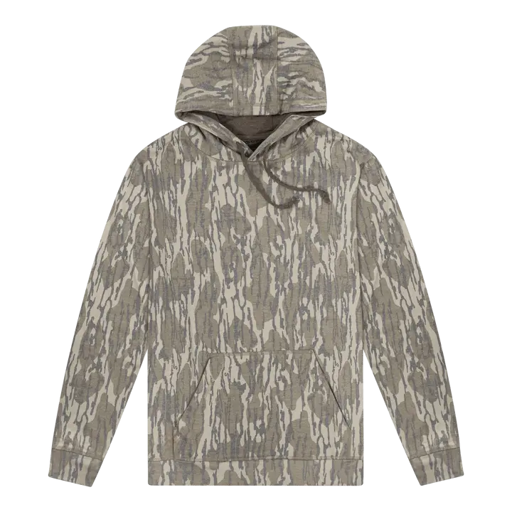 Mossy Oak Washed Out Triblend Hoodie - Original Bottomland, Mossy Oak Camouflage Pattern, Breathable Camo Print – Original Hunting Style Tee for Men & Women