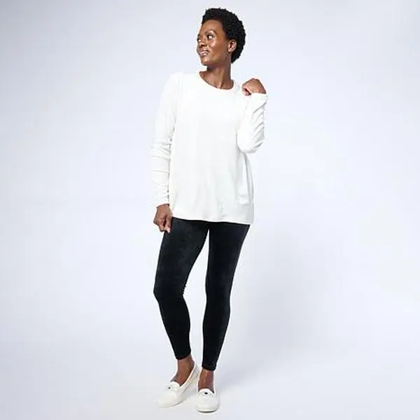 Comfort Code Velour Knit Foil Trim Tunic and Legging Set