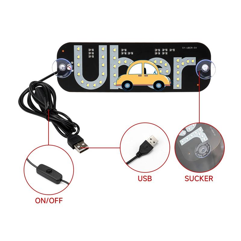 New Taxi Indicator Light with Switch 5-6V LED Roof Light USB Powered for Car and Taxi Use-Without the car pattern