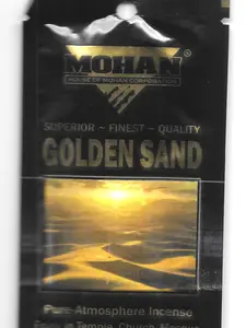 House of Mohan Golden Sand Lavender Scent Incense - 5 Packs (50 Sticks Total) with Natural Ingredients, Peaceful Aroma for Home Fragrance, Peace & Meditation Use