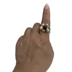 Handmade Spiral Sterling Silver Ring, with freshwater pearls