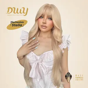 Stella H-DWY Long-length Wavy  Realistic Large Area Scalp Glueless Synthetic Wig for Women 30 Inches