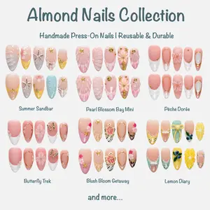 Voxinail Lab | Almond Nails Collection | Handmade Press-On Nails | Acrylic, Reusable, Long-Lasting