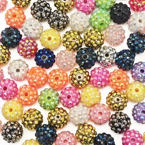 100g approx. 78 pieces Mixed Resin Sparkling Beads, multi-color assorted with high-saturation color scheme, three-dimensional faceted surface design, suitable for necklace and bracelet beading making and Valentine's Day gift decoration