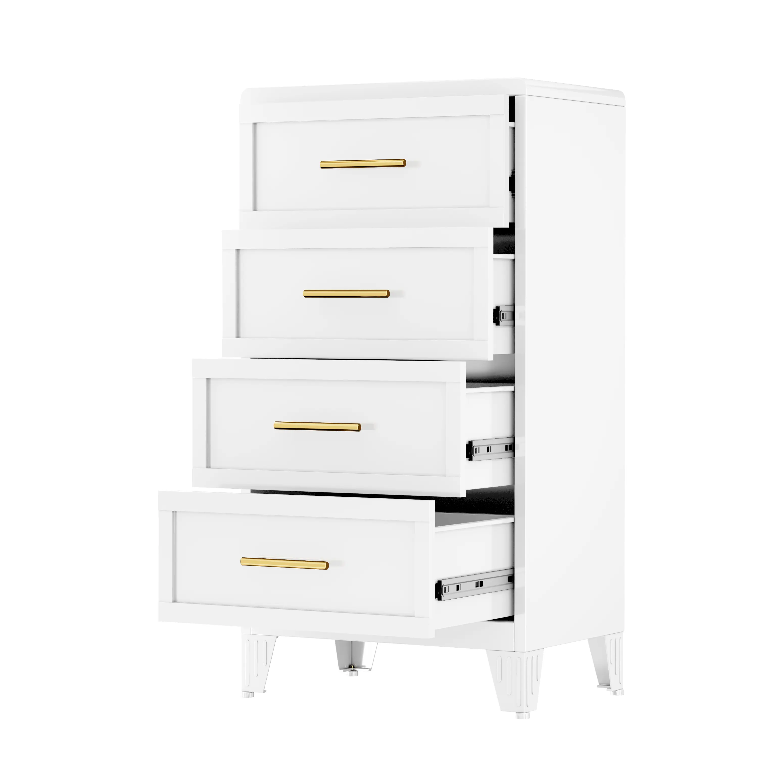 4 Drawers White