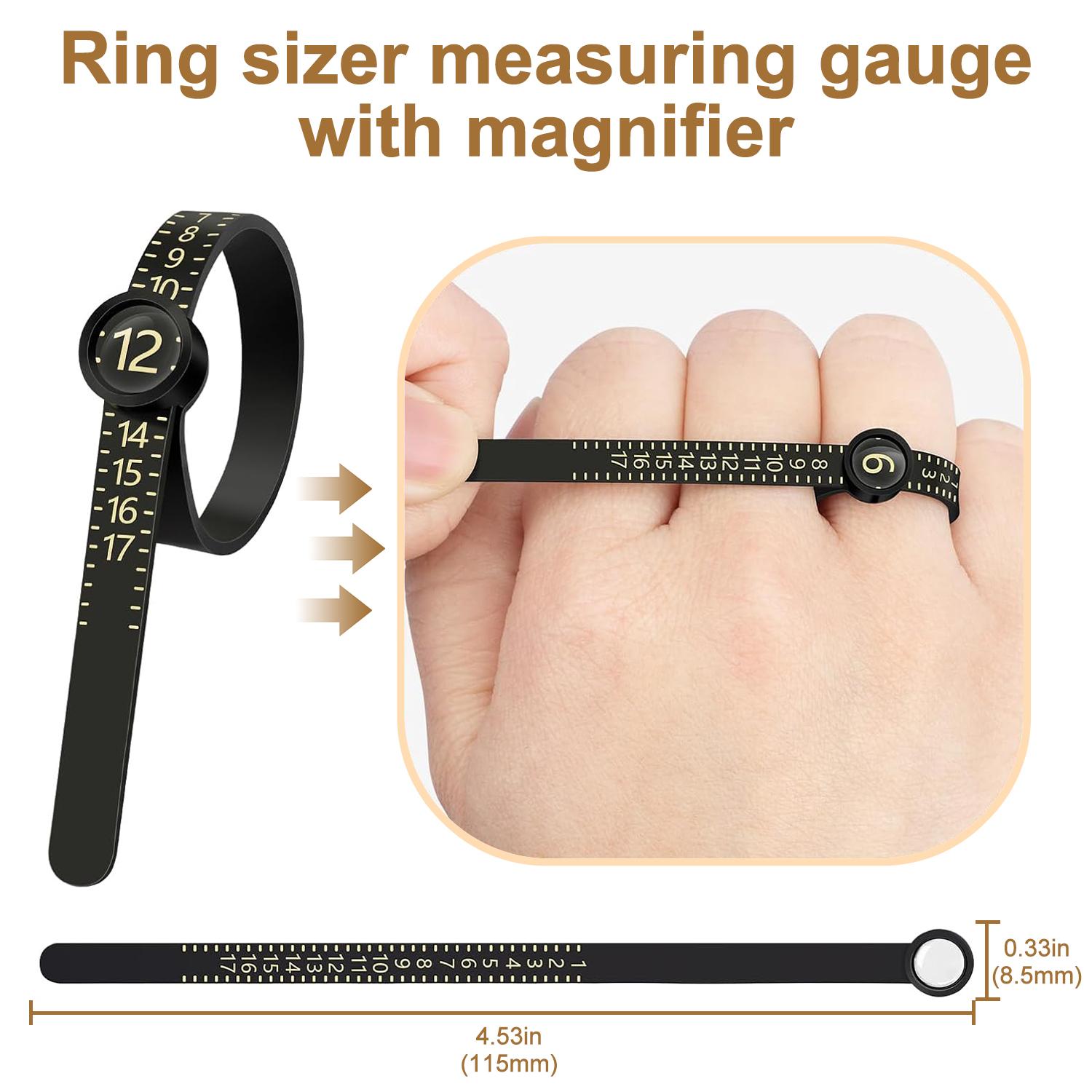 Ring Sizers for Loose Rings – Clip Ring Adjusters in 8 Sizes, Fits Bands Width to 1-8mm, Ring Resizer with Measuring Tool, Invisible Ring Guards for Women & Men