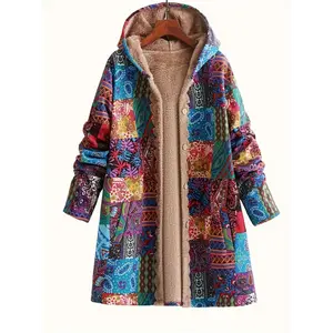 Women's Full Tilt Bomber Jacket Women's Comfortable Fleece Lined Hooded Jacket, Floral Print, Long Sleeves And Pockets - Perfect For Fall And Winter